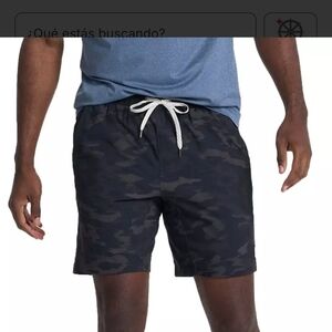 Vuori GREEN CAMO Athletic Shorts with Subtle Pattern